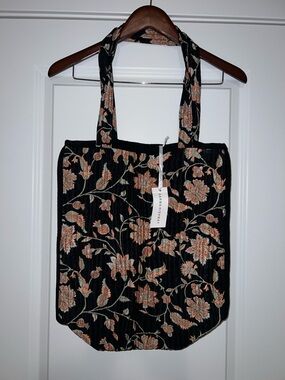 Karma Highway Floral Black Tote Bag - Elegant Everyday Carry